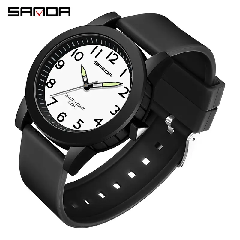 Sanda Couple Watches Blue Orange Waterproof Quartz - Image 8