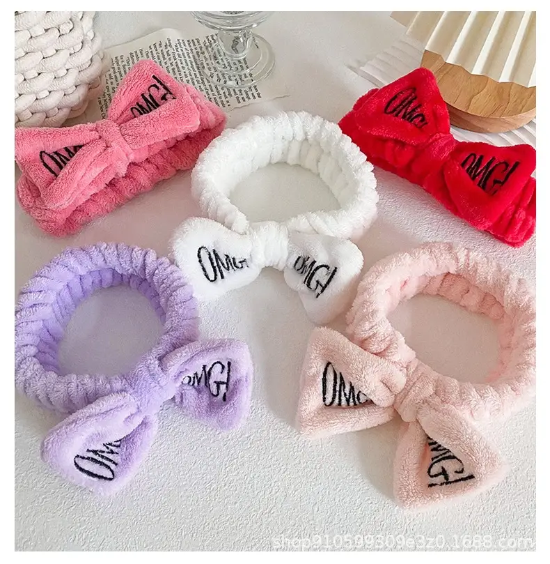 Pink Embroidered Bow Hairband for Women — feature 12