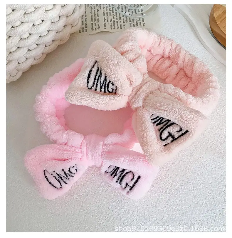 Pink Embroidered Bow Hairband for Women — feature 13