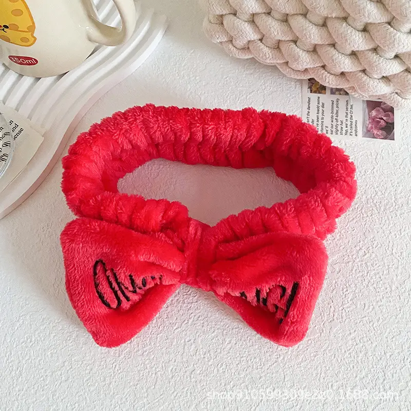 Pink Embroidered Bow Hairband for Women - Image 9