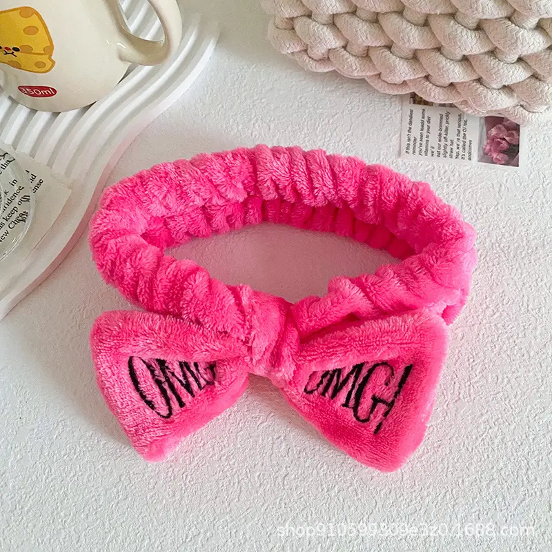 Pink Embroidered Bow Hairband for Women - Image 6