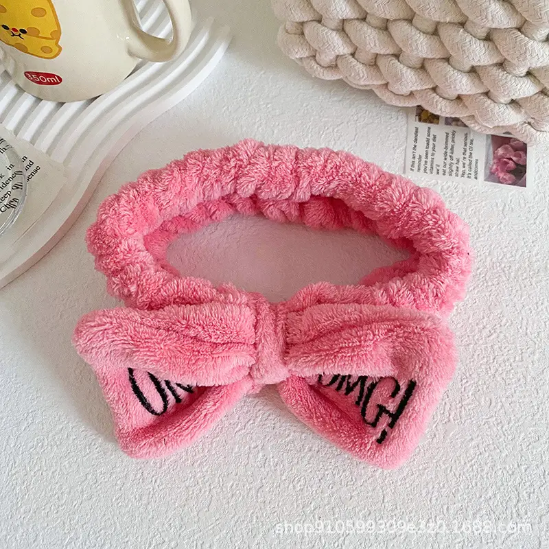 Pink Embroidered Bow Hairband for Women - Image 7