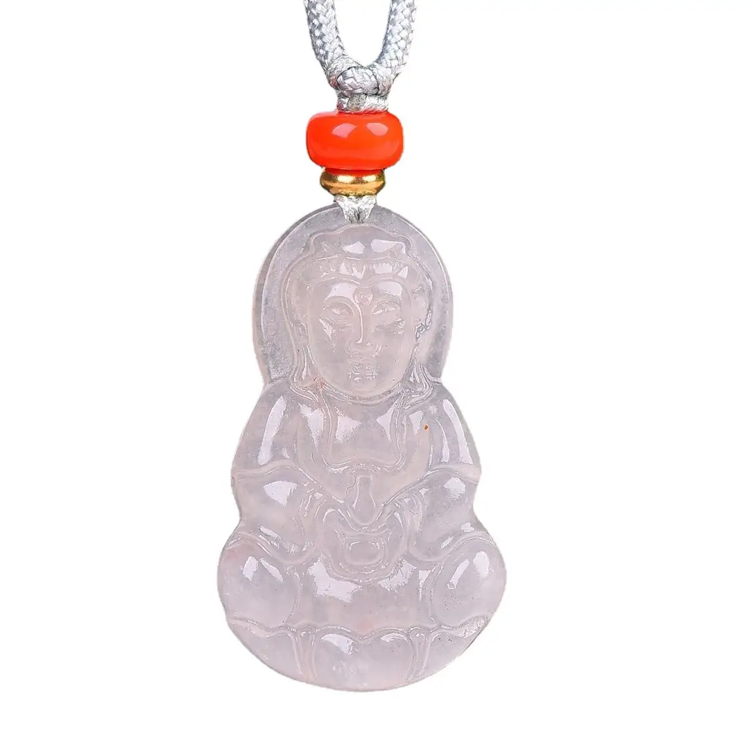 Natural Gold Silk Jade Pendant Guanyin Lotus Gem Light - Image 15