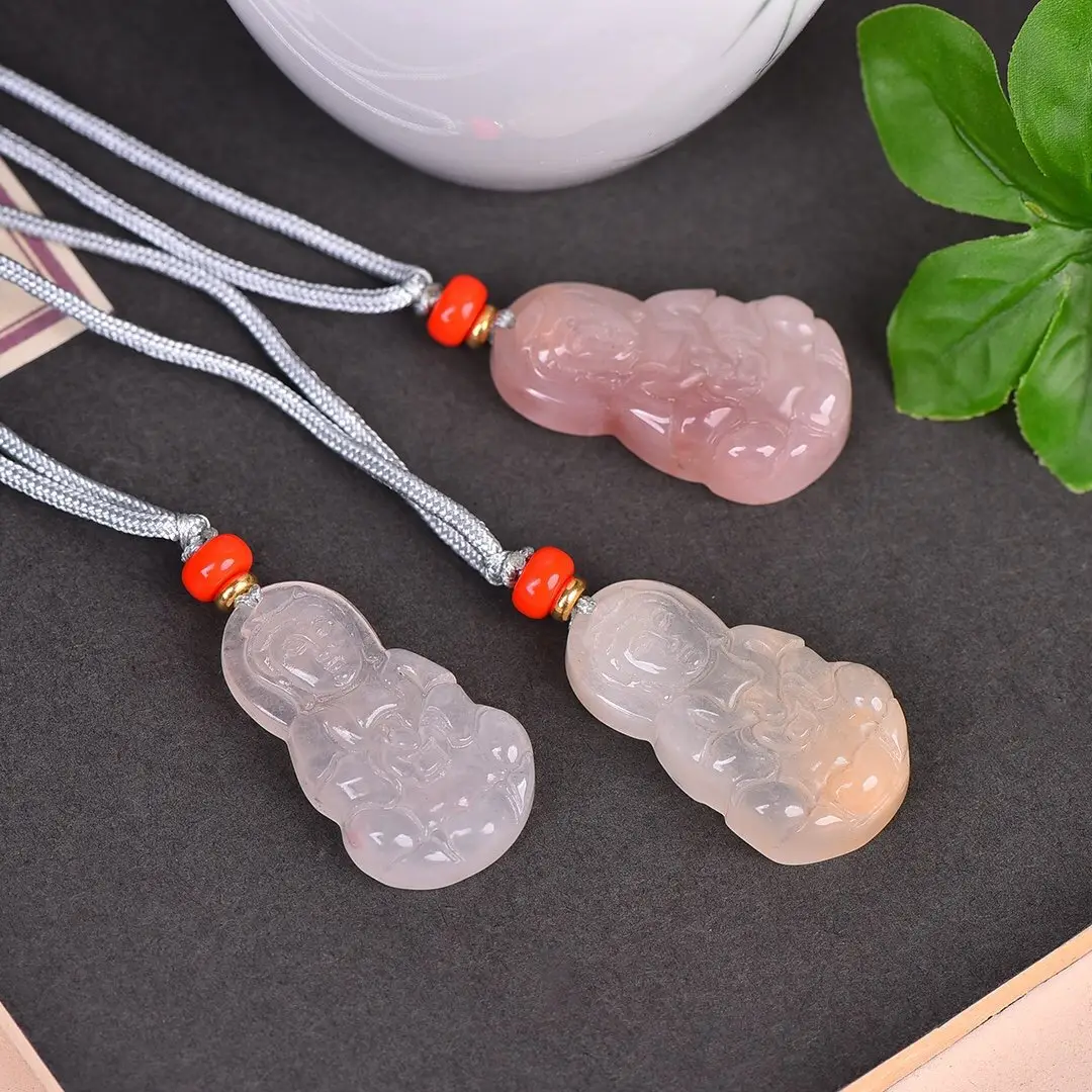 Natural Gold Silk Jade Pendant Guanyin Lotus Gem Light — feature 13