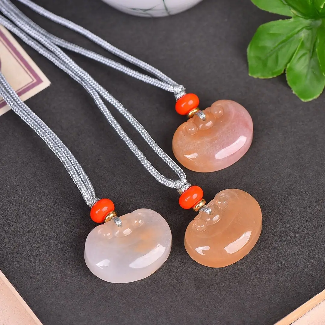 Natural Gold Silk Jade Pendant Guanyin Lotus Gem Light — feature 17