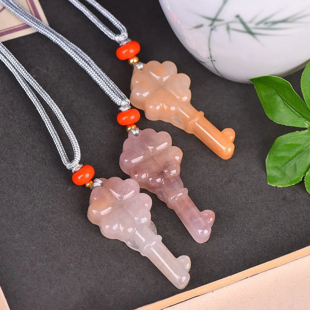 Natural Gold Silk Jade Pendant Guanyin Lotus Gem Light — feature 18