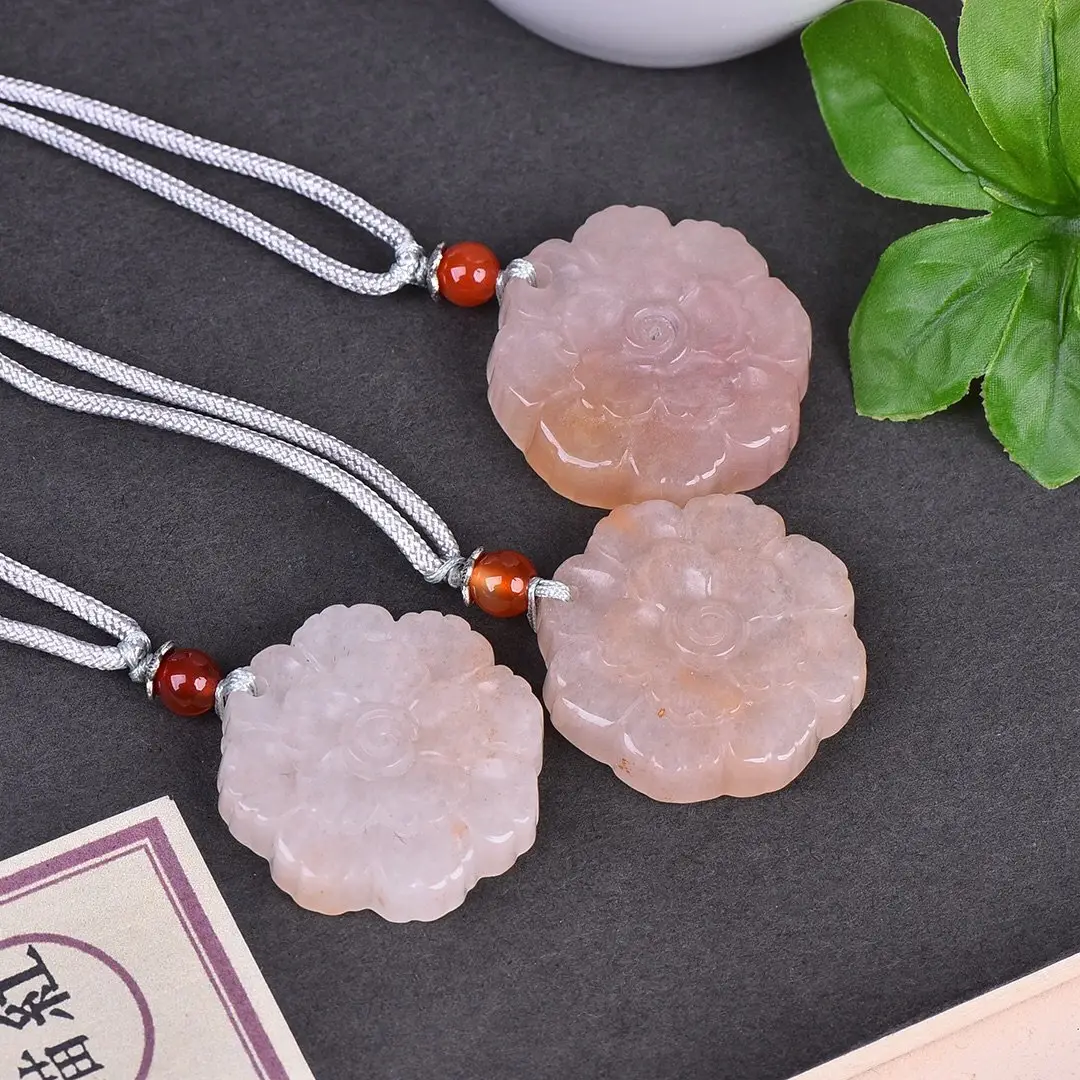 Natural Gold Silk Jade Pendant Guanyin Lotus Gem Light — feature 19