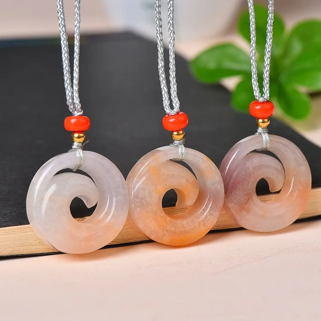Natural Gold Silk Jade Pendant Guanyin Lotus Gem Light — feature 7