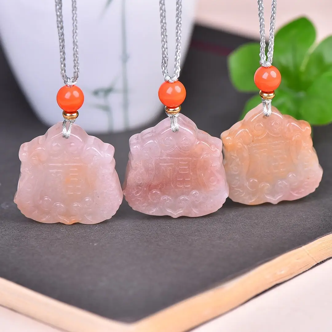 Natural Gold Silk Jade Pendant Guanyin Lotus Gem Light — feature 9