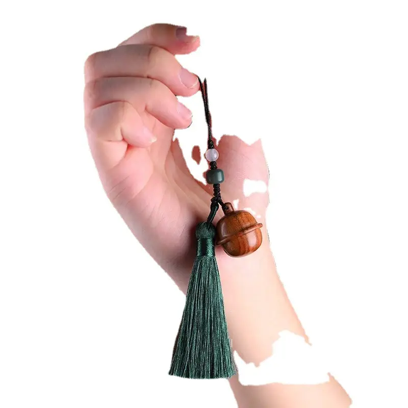 Sandalwood Bell Pendant with Tassel Chain