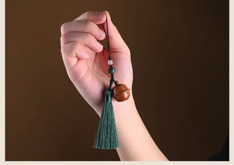 Sandalwood Bell Pendant with Tassel Chain — feature 26