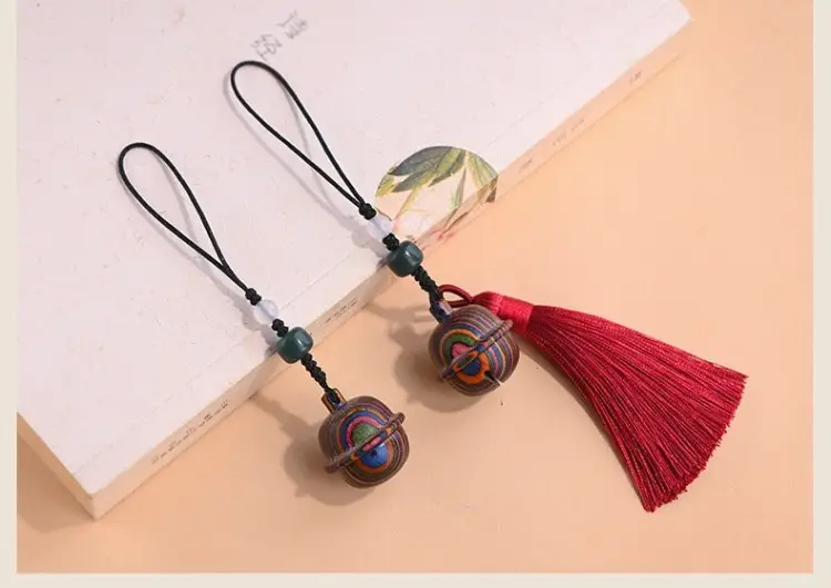 Sandalwood Bell Pendant with Tassel Chain — feature 27