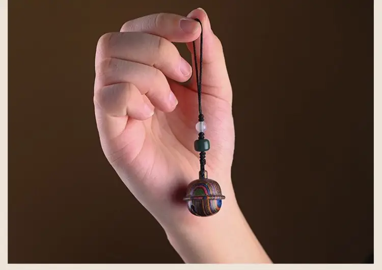 Sandalwood Bell Pendant with Tassel Chain — feature 28