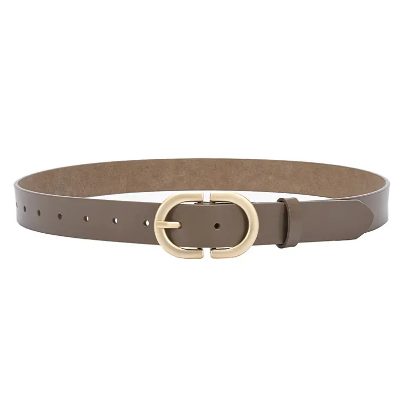 Women's Cowhide Belt Classic Buckle Brown