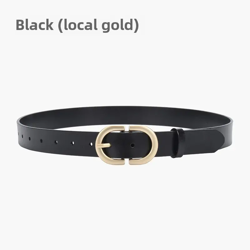 Women's Cowhide Belt Classic Buckle Brown