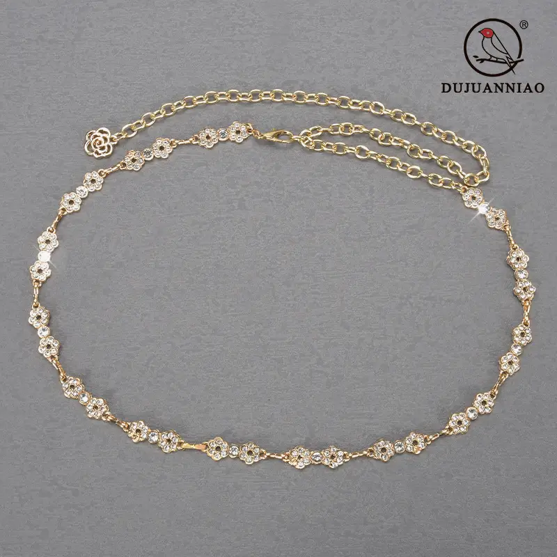 Gold Flower Inlay Belt for Women - Image 4