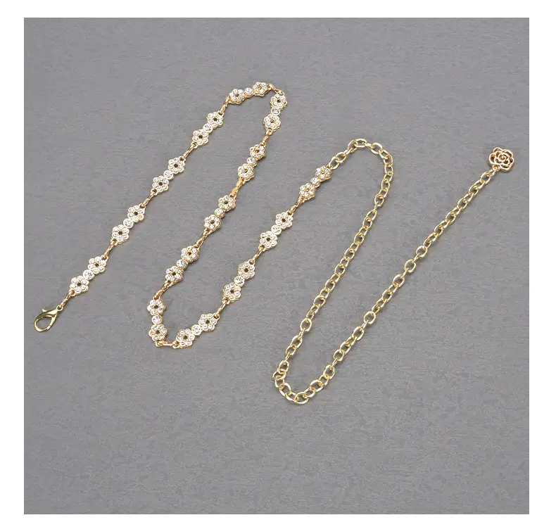 Gold Flower Inlay Belt for Women — feature 14
