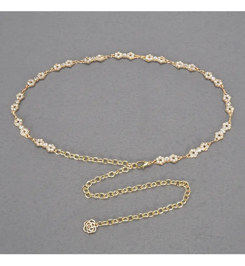 Gold Flower Inlay Belt for Women — feature 21