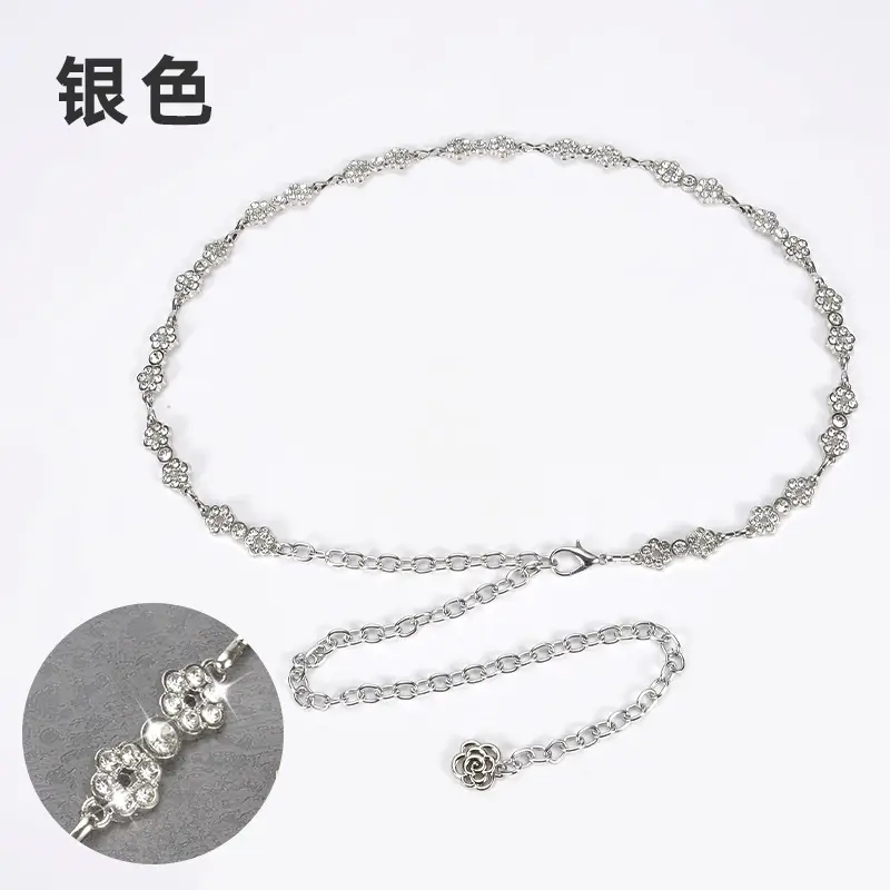 Gold Flower Inlay Belt for Women - Image 2
