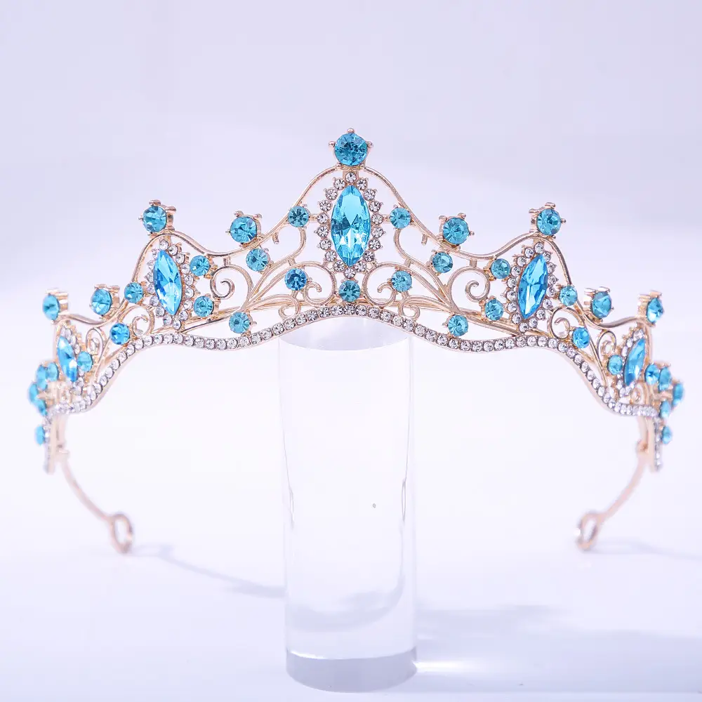 Bridal Crown with Green Rhinestones for Women - Image 19