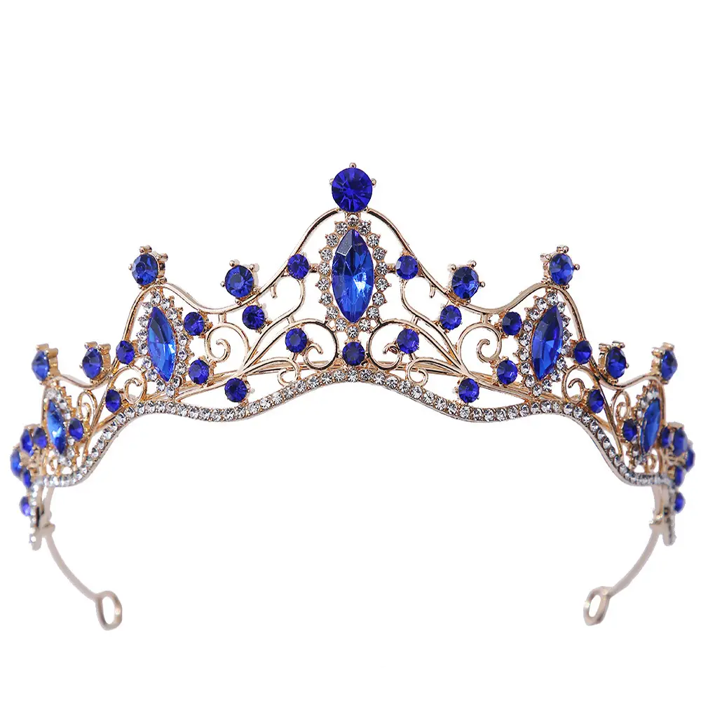 Bridal Crown with Green Rhinestones for Women - Image 22