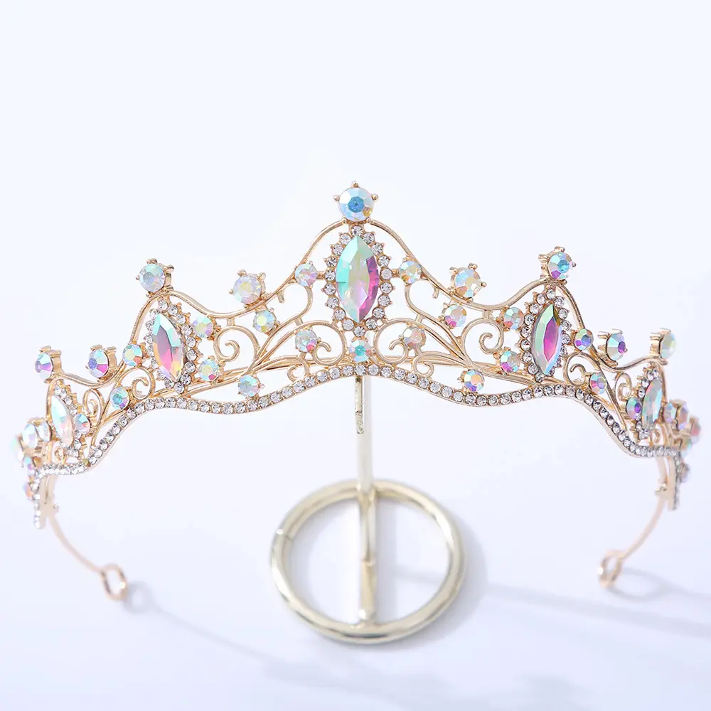 Bridal Crown with Green Rhinestones for Women - Image 16