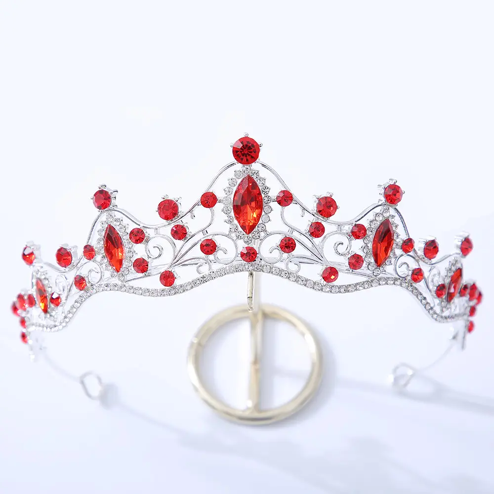 Bridal Crown with Green Rhinestones for Women - Image 2
