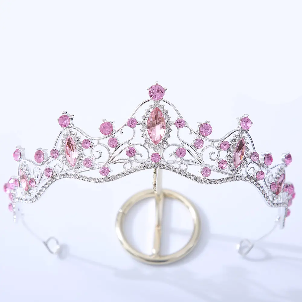 Bridal Crown with Green Rhinestones for Women - Image 3
