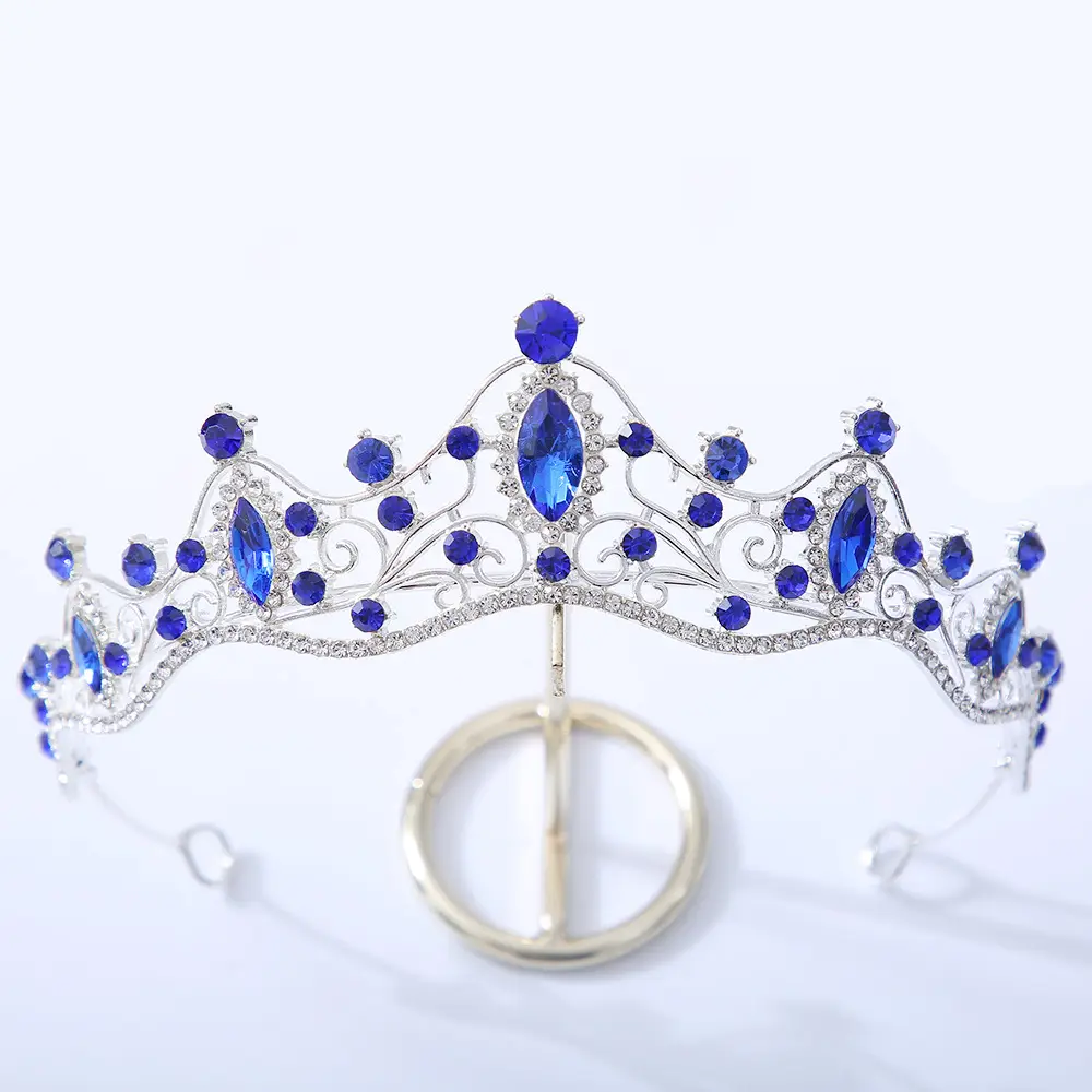 Bridal Crown with Green Rhinestones for Women - Image 4