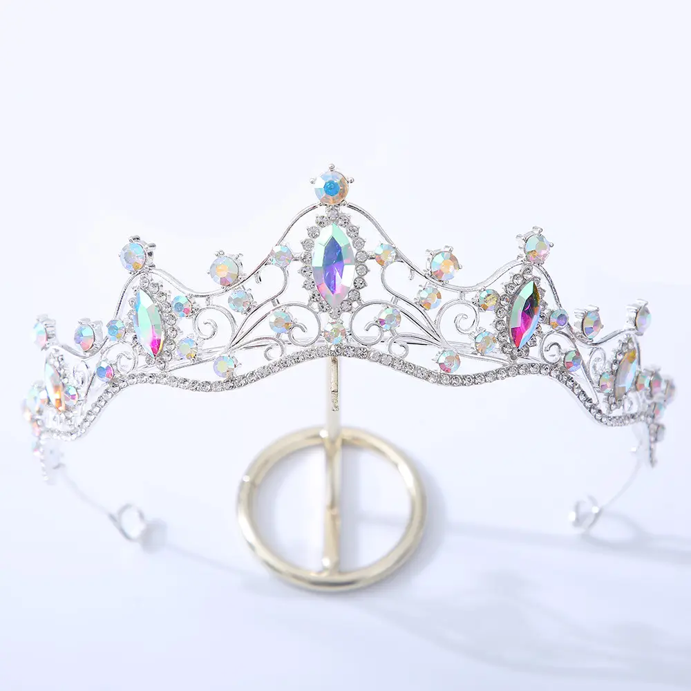 Bridal Crown with Green Rhinestones for Women - Image 6