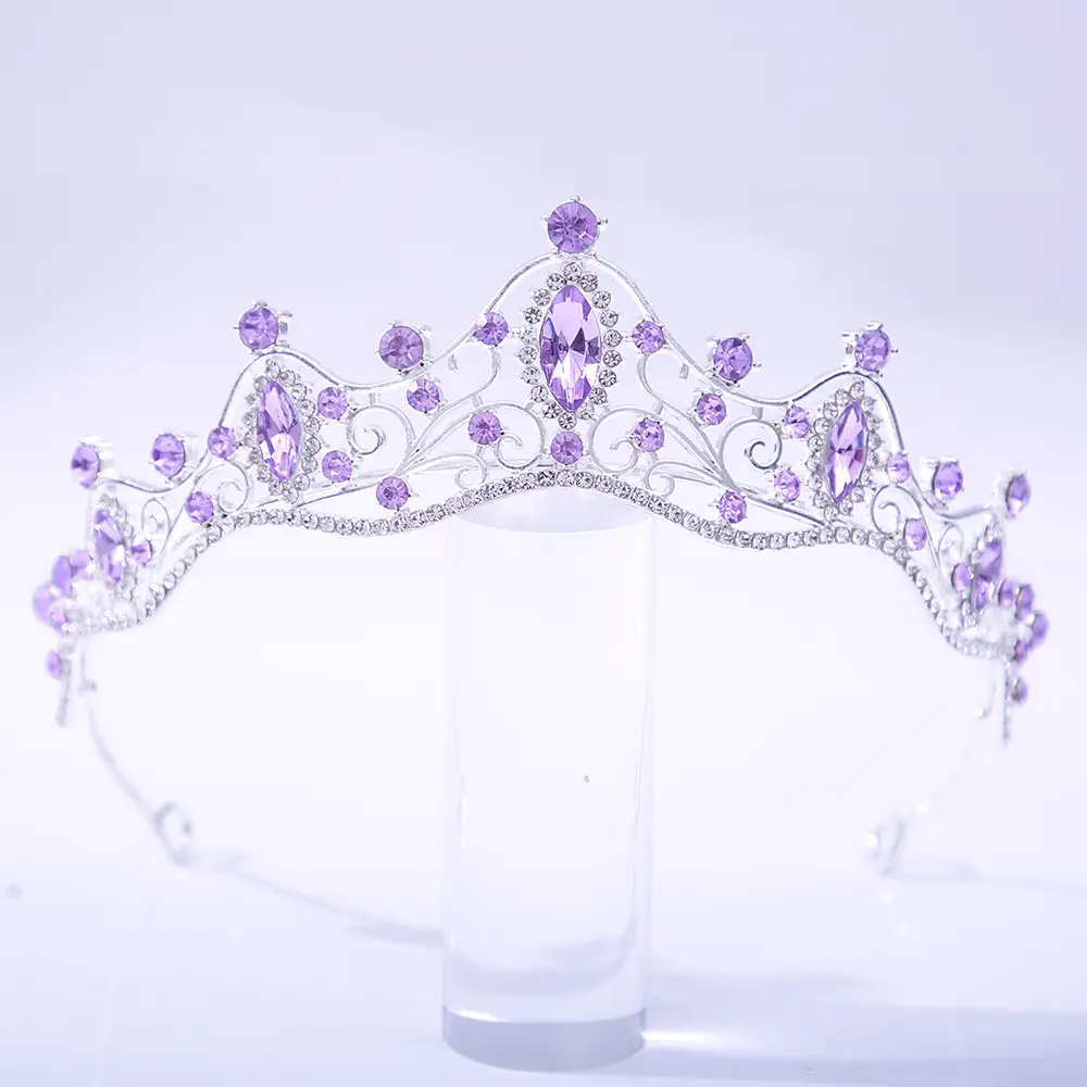 Bridal Crown with Green Rhinestones for Women - Image 8