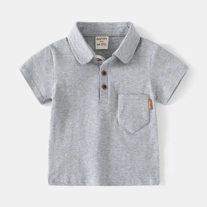 Boys Pure Color Polo T-Shirt 2025 New — feature 3
