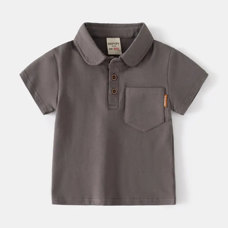 Boys Pure Color Polo T-Shirt 2025 New - Image 3