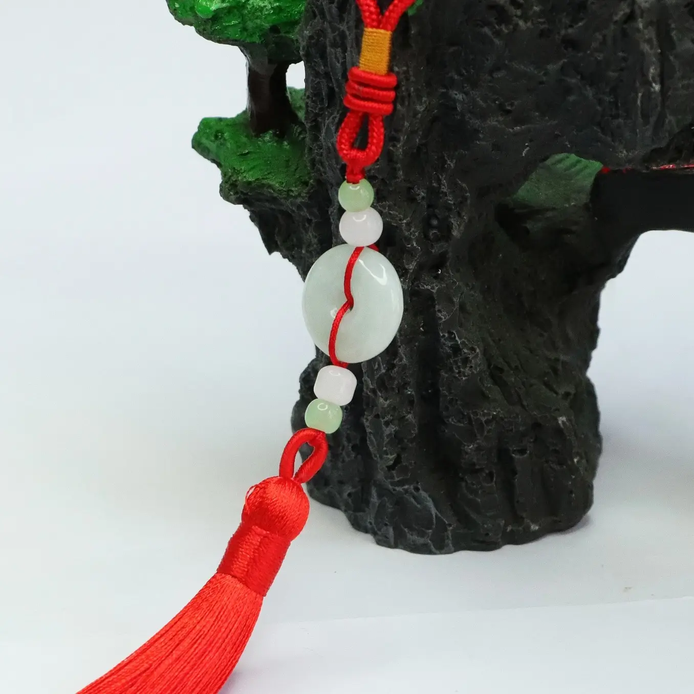 Jade Peace Pendant with Red Tassel & Red Cord - Image 3