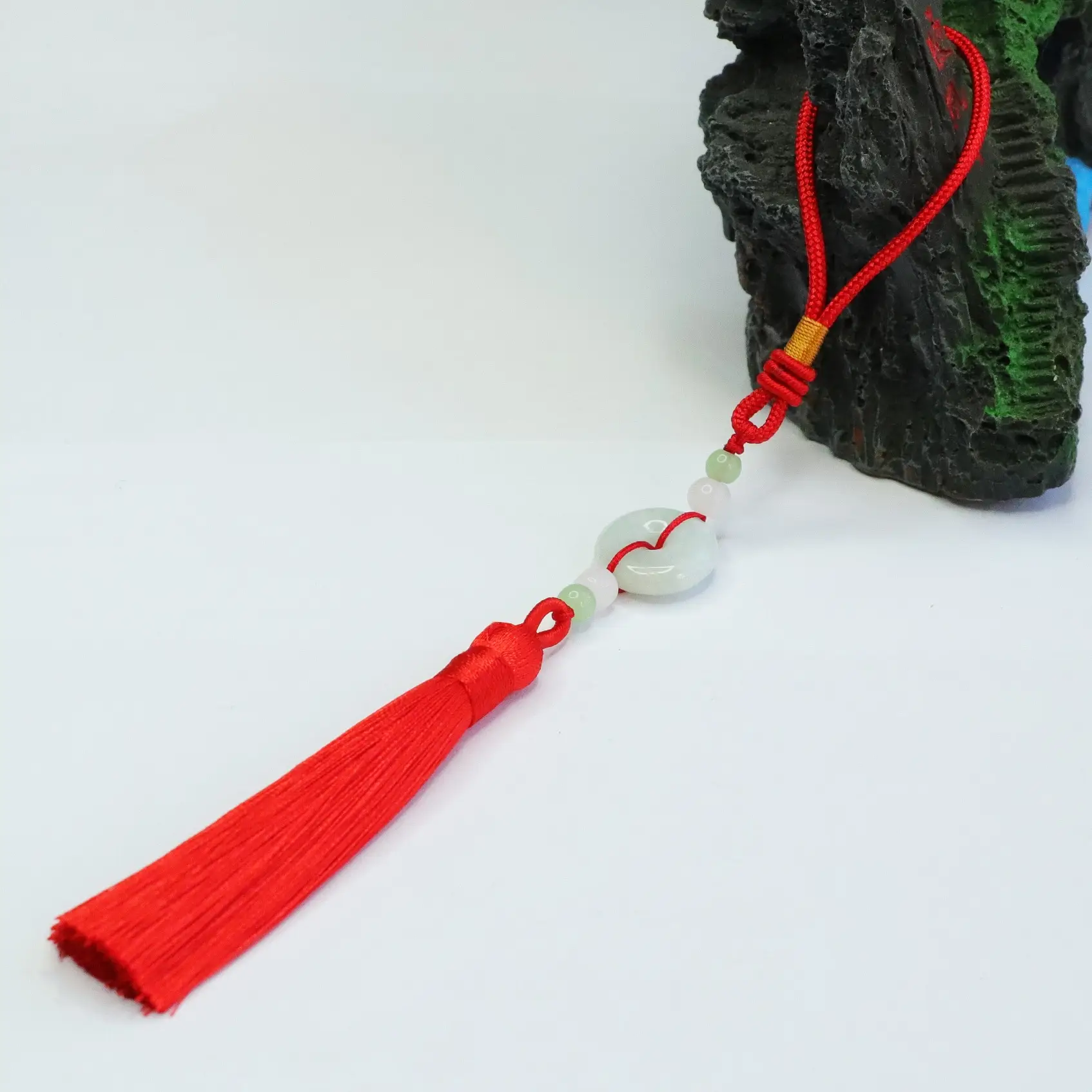 Jade Peace Pendant with Red Tassel & Red Cord — feature 16