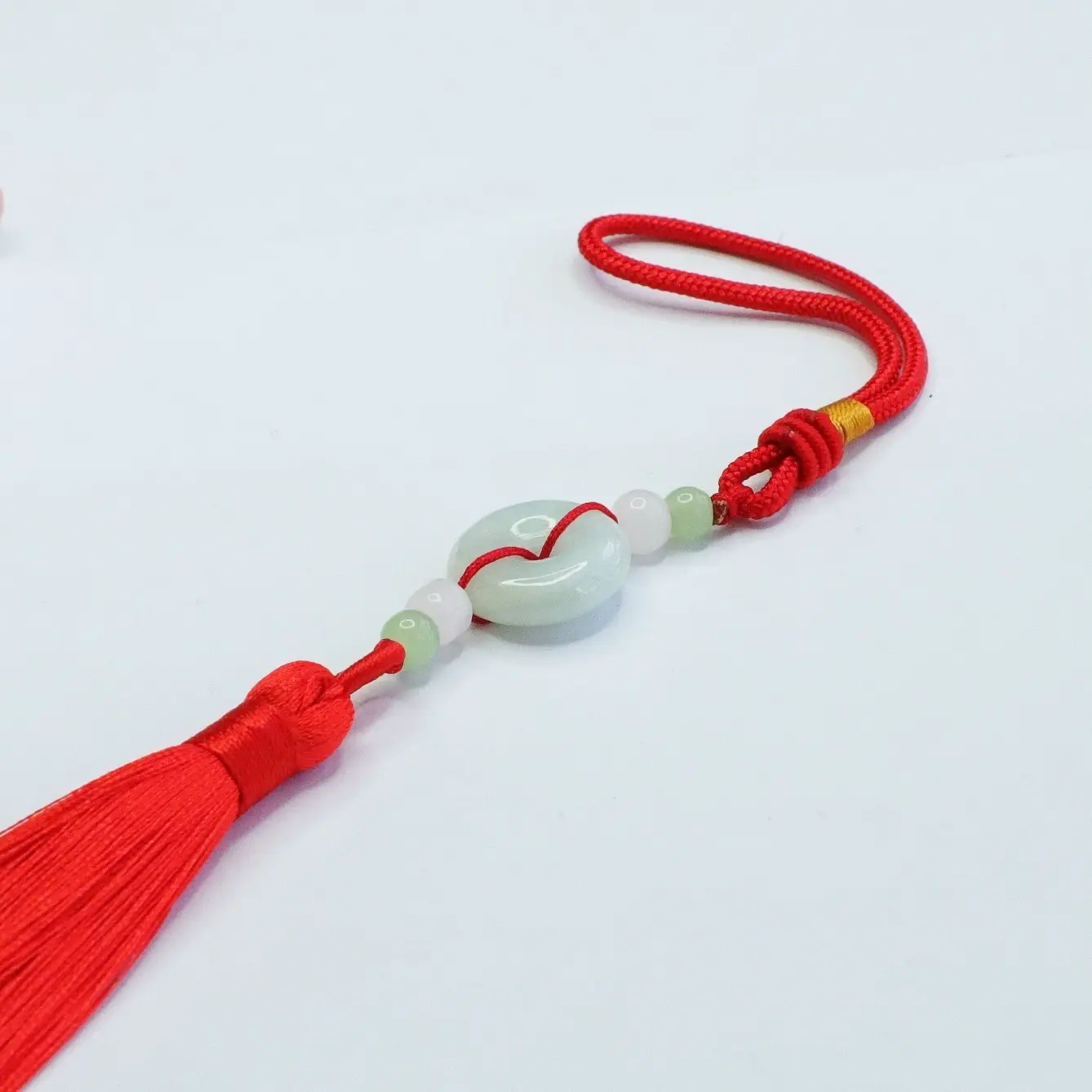 Jade Peace Pendant with Red Tassel & Red Cord — feature 9