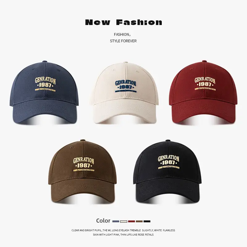 1987 Letter Cap Women Sunshade Cap Circumference - Image 6