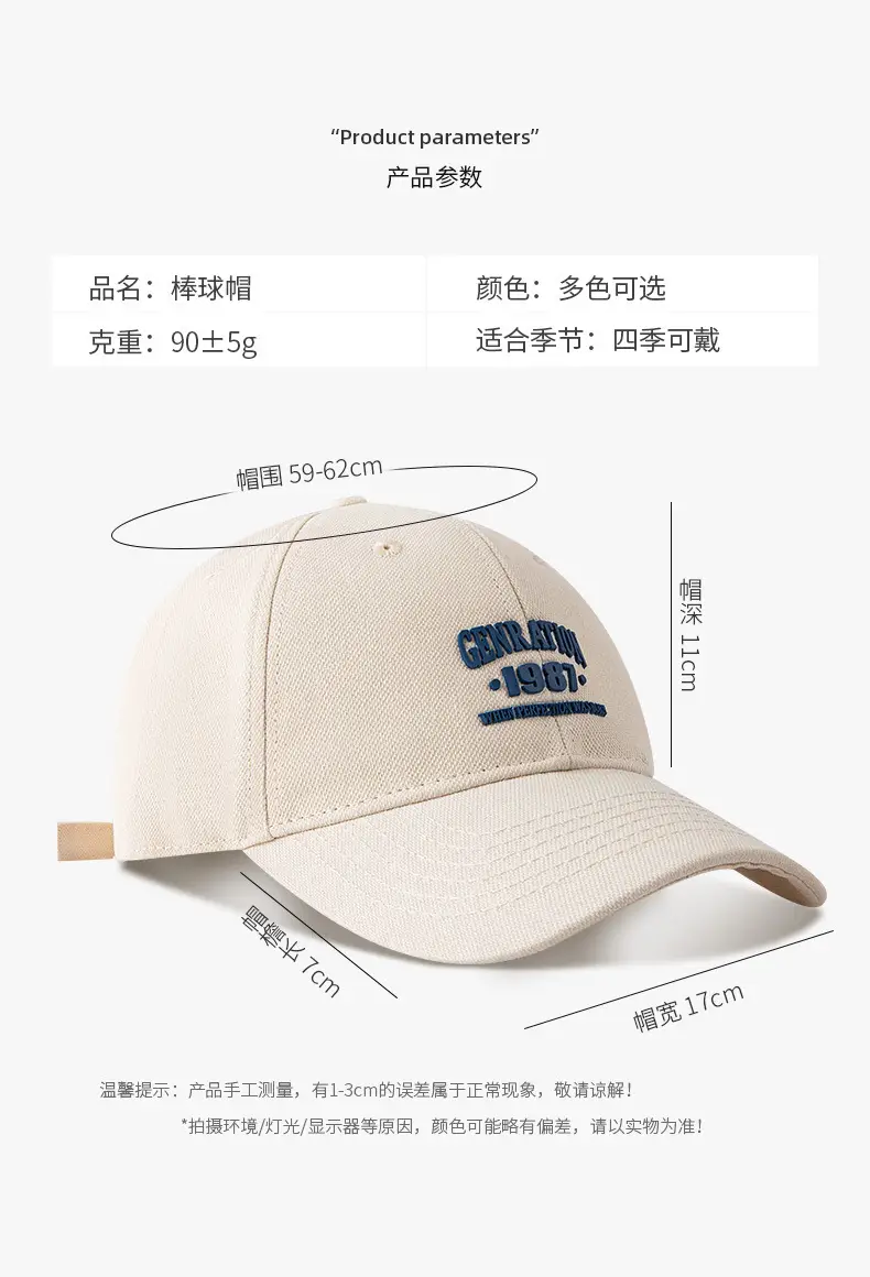1987 Letter Cap Women Sunshade Cap Circumference — feature 2