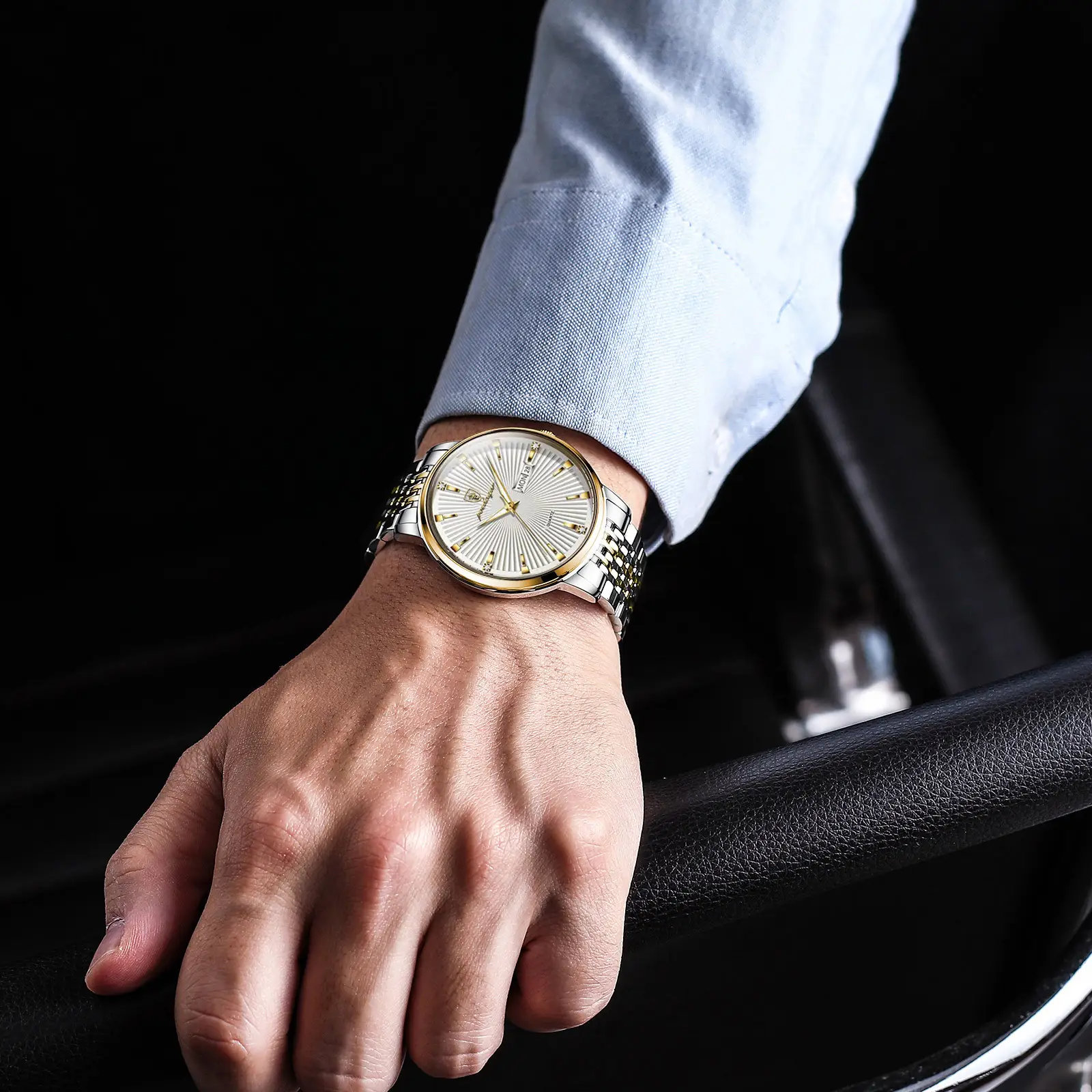 Men's Swiss Waterproof Luminous Watch Black Stainless - Image 10