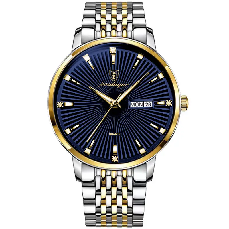Men's Swiss Waterproof Luminous Watch Black Stainless - Image 2