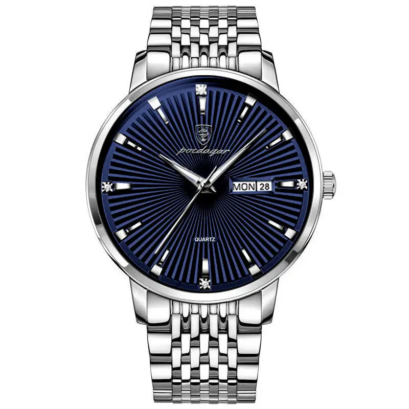 Men's Swiss Waterproof Luminous Watch Black Stainless - Image 5