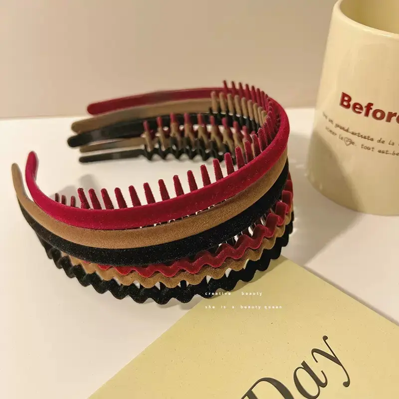 Flocking Hair Band for Women with Teeth Design - Image 8