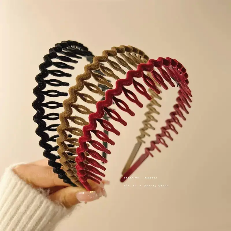 Flocking Hair Band for Women with Teeth Design - Image 9