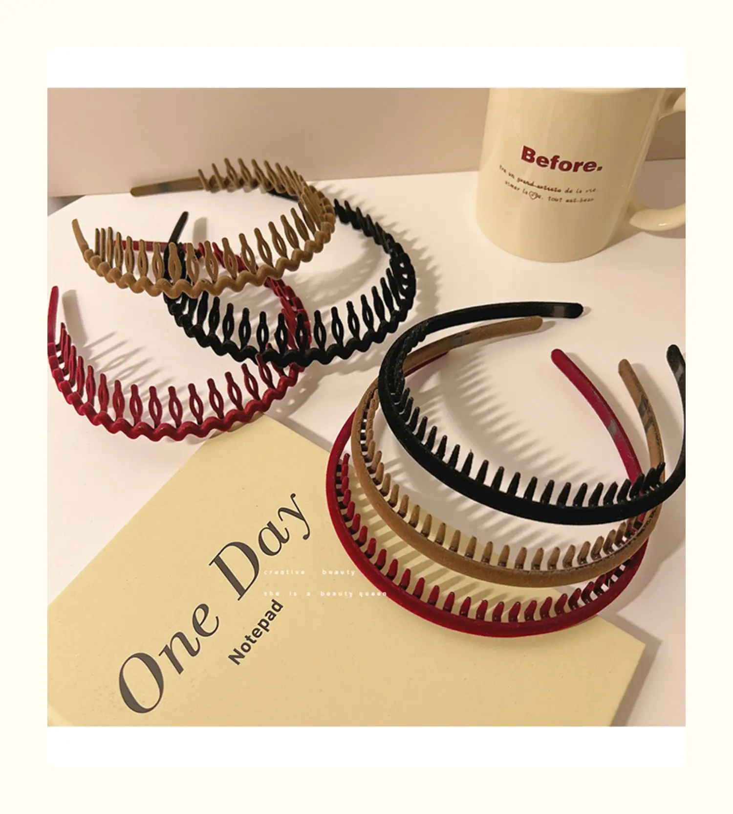 Flocking Hair Band for Women with Teeth Design — feature 8