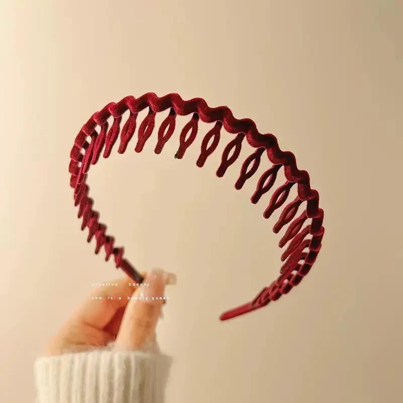 Flocking Hair Band for Women with Teeth Design - Image 2