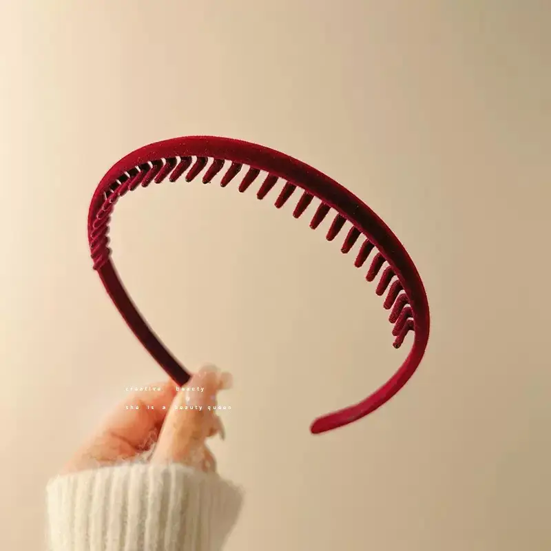 Flocking Hair Band for Women with Teeth Design - Image 5