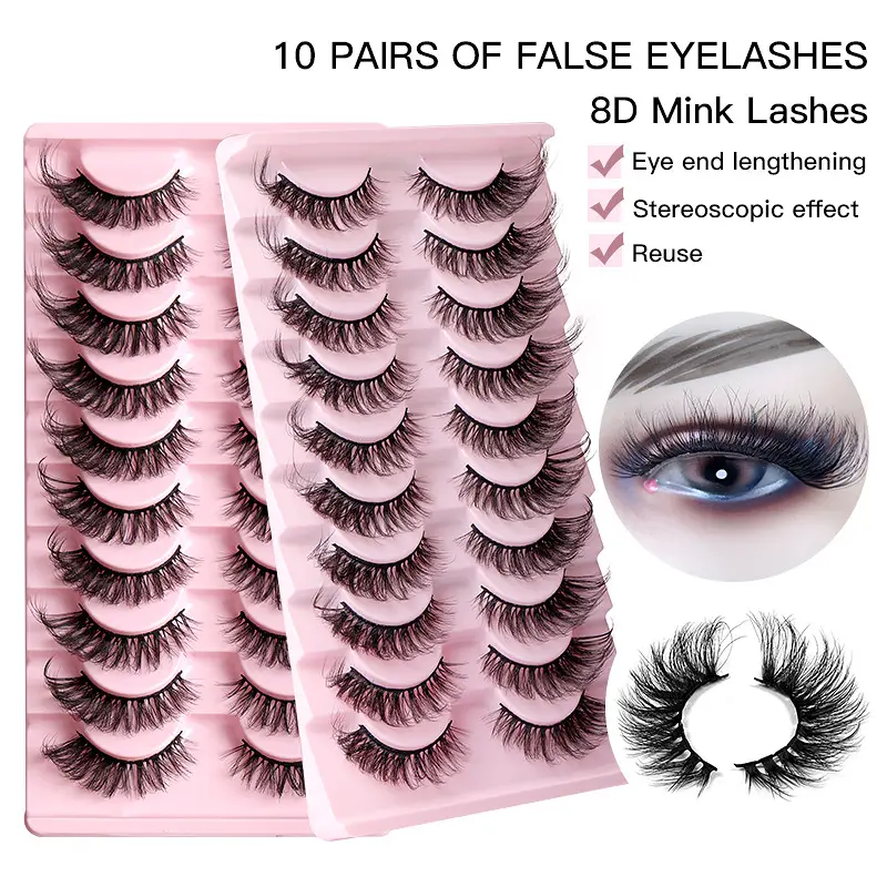 8D Mink False Eyelashes Dense Curves Wholesale - Image 8