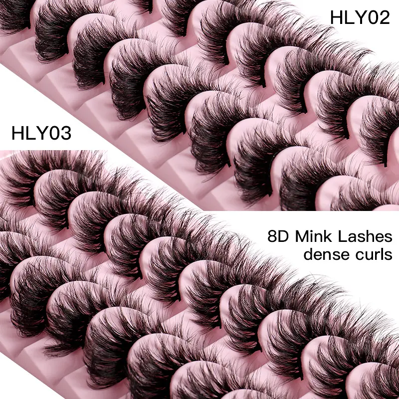 8D Mink False Eyelashes Dense Curves Wholesale - Image 9