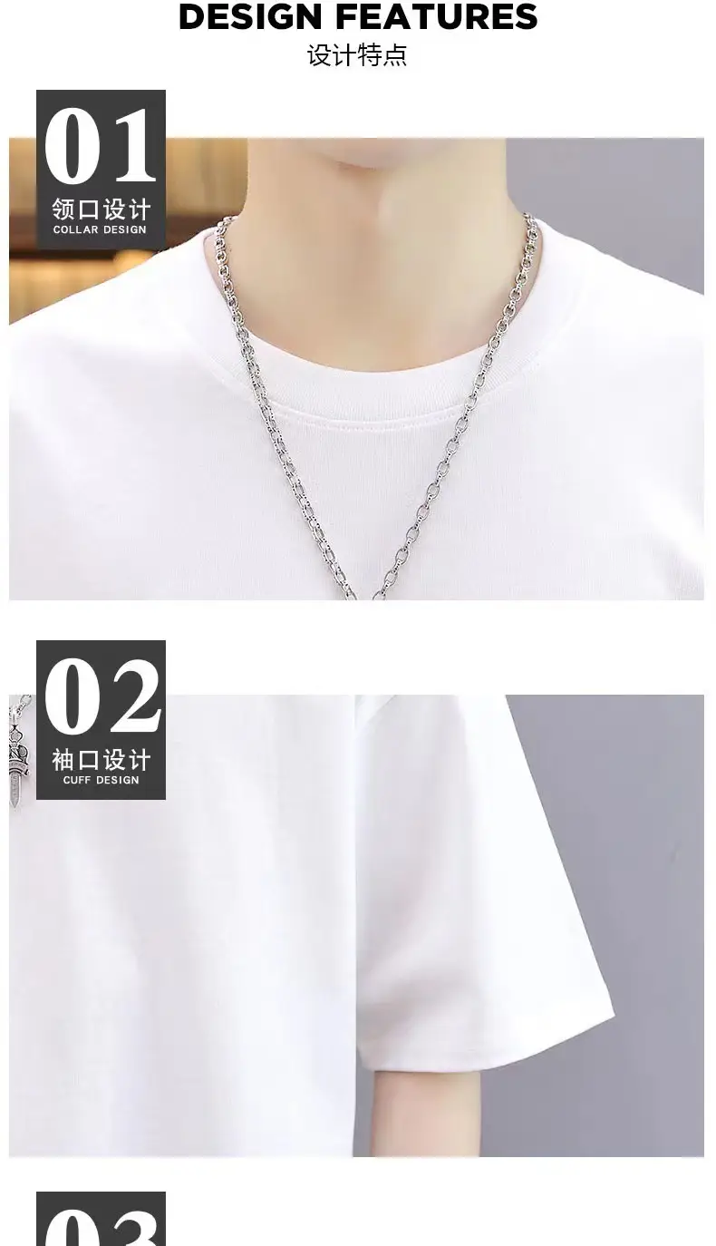 Men Grey T-Shirt 230g Short Sleeve Solid Color — feature 10