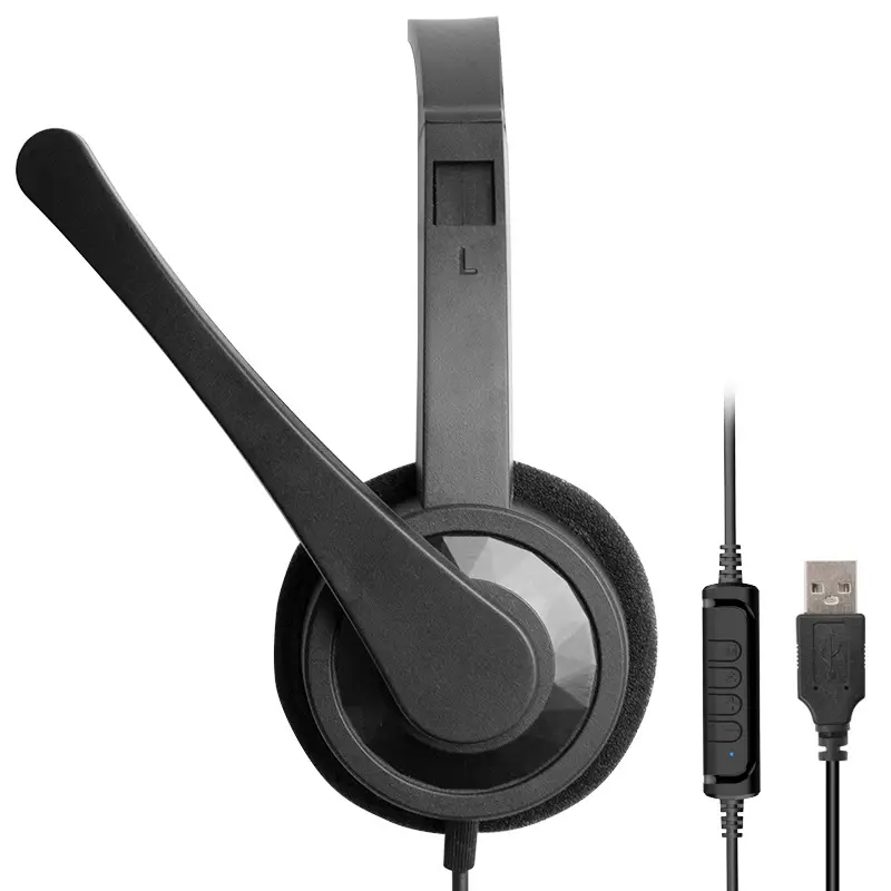 Computer USB video game headset headset headset wired mobile phone computer universal big headset with microphone